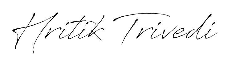 How to make Hritik Trivedi name signature. Use Antro_Vectra style for creating short signs online. This is the latest handwritten sign. Hritik Trivedi signature style 6 images and pictures png