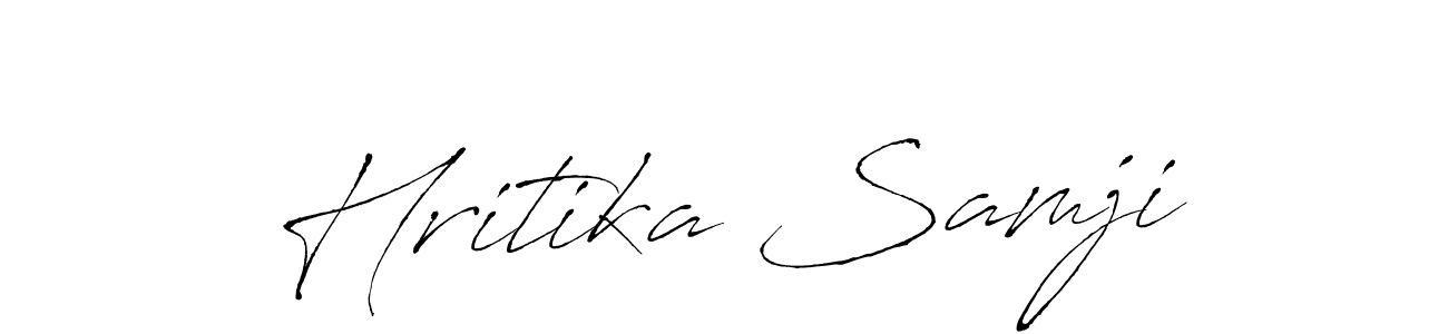 You should practise on your own different ways (Antro_Vectra) to write your name (Hritika Samji) in signature. don't let someone else do it for you. Hritika Samji signature style 6 images and pictures png
