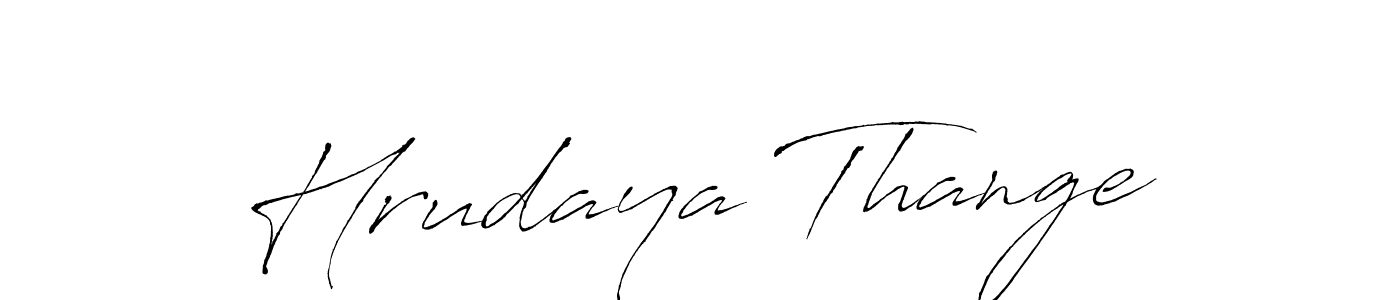 How to make Hrudaya Thange name signature. Use Antro_Vectra style for creating short signs online. This is the latest handwritten sign. Hrudaya Thange signature style 6 images and pictures png