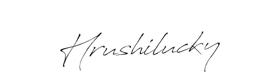 You should practise on your own different ways (Antro_Vectra) to write your name (Hrushilucky) in signature. don't let someone else do it for you. Hrushilucky signature style 6 images and pictures png