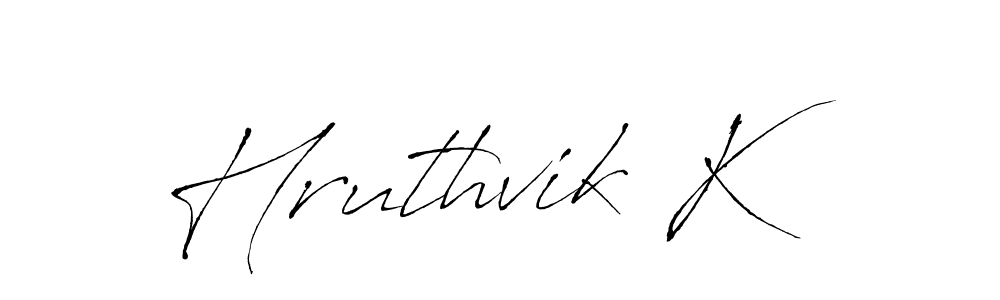 Use a signature maker to create a handwritten signature online. With this signature software, you can design (Antro_Vectra) your own signature for name Hruthvik K. Hruthvik K signature style 6 images and pictures png