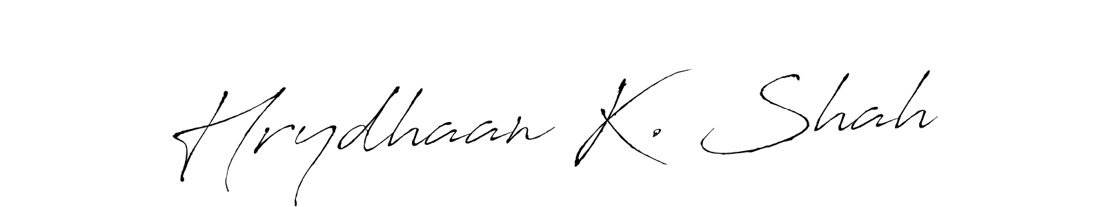 How to make Hrydhaan K. Shah signature? Antro_Vectra is a professional autograph style. Create handwritten signature for Hrydhaan K. Shah name. Hrydhaan K. Shah signature style 6 images and pictures png