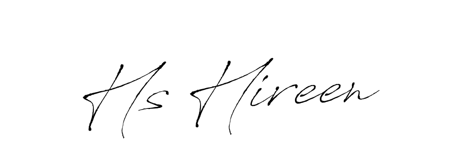 Hs Hireen stylish signature style. Best Handwritten Sign (Antro_Vectra) for my name. Handwritten Signature Collection Ideas for my name Hs Hireen. Hs Hireen signature style 6 images and pictures png