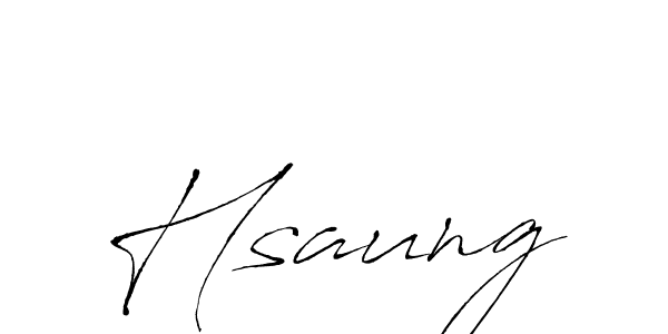 Design your own signature with our free online signature maker. With this signature software, you can create a handwritten (Antro_Vectra) signature for name Hsaung. Hsaung signature style 6 images and pictures png