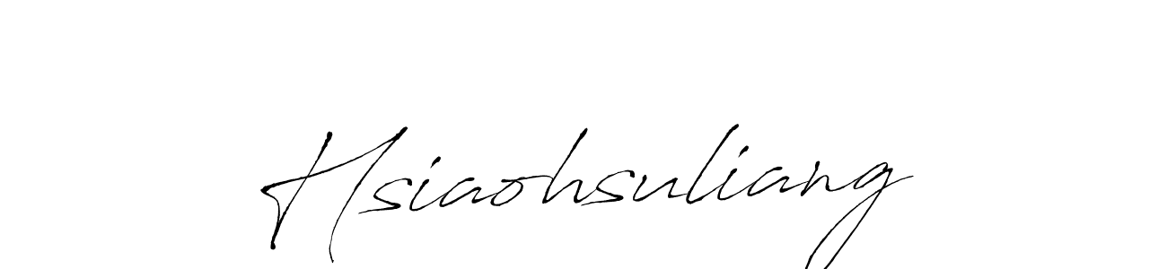 Make a beautiful signature design for name Hsiaohsuliang. With this signature (Antro_Vectra) style, you can create a handwritten signature for free. Hsiaohsuliang signature style 6 images and pictures png