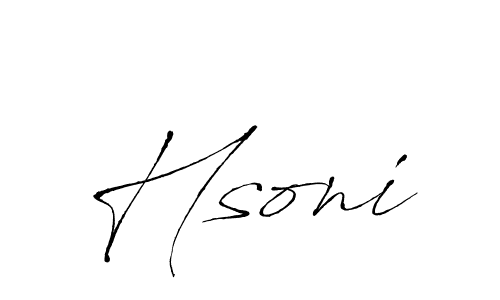 Make a beautiful signature design for name Hsoni. With this signature (Antro_Vectra) style, you can create a handwritten signature for free. Hsoni signature style 6 images and pictures png