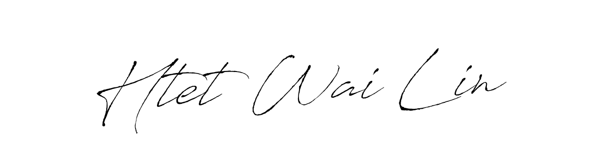 How to make Htet Wai Lin name signature. Use Antro_Vectra style for creating short signs online. This is the latest handwritten sign. Htet Wai Lin signature style 6 images and pictures png