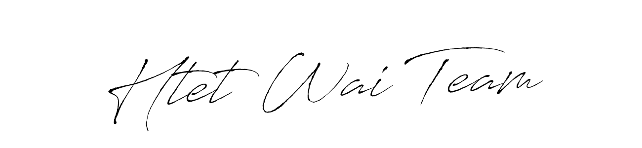 The best way (Antro_Vectra) to make a short signature is to pick only two or three words in your name. The name Htet Wai Team include a total of six letters. For converting this name. Htet Wai Team signature style 6 images and pictures png