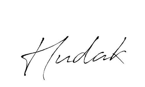 Make a beautiful signature design for name Hudak. With this signature (Antro_Vectra) style, you can create a handwritten signature for free. Hudak signature style 6 images and pictures png
