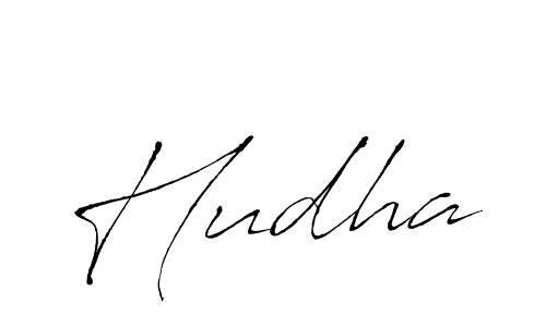 Use a signature maker to create a handwritten signature online. With this signature software, you can design (Antro_Vectra) your own signature for name Hudha. Hudha signature style 6 images and pictures png