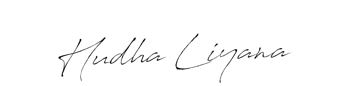 How to make Hudha Liyana name signature. Use Antro_Vectra style for creating short signs online. This is the latest handwritten sign. Hudha Liyana signature style 6 images and pictures png