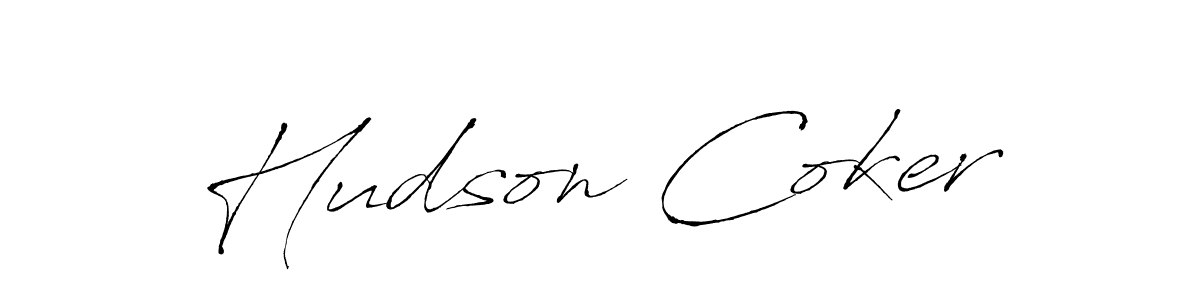 Make a beautiful signature design for name Hudson Coker. With this signature (Antro_Vectra) style, you can create a handwritten signature for free. Hudson Coker signature style 6 images and pictures png