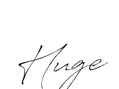 Make a beautiful signature design for name Huge. With this signature (Antro_Vectra) style, you can create a handwritten signature for free. Huge signature style 6 images and pictures png