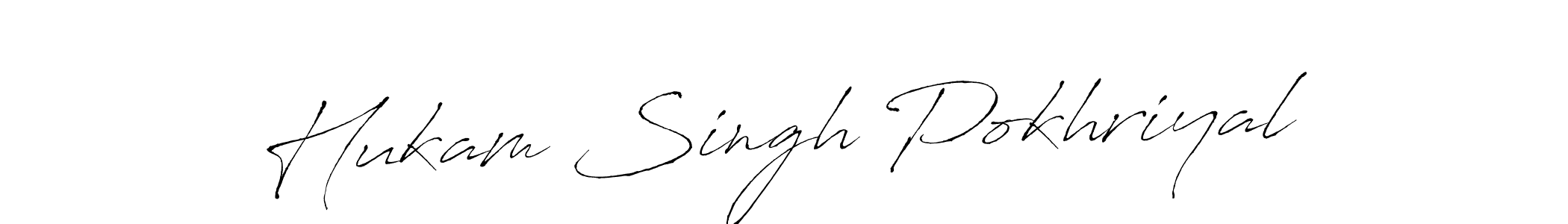 Create a beautiful signature design for name Hukam Singh Pokhriyal. With this signature (Antro_Vectra) fonts, you can make a handwritten signature for free. Hukam Singh Pokhriyal signature style 6 images and pictures png
