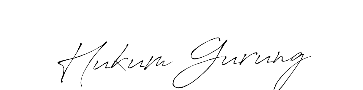 Create a beautiful signature design for name Hukum Gurung. With this signature (Antro_Vectra) fonts, you can make a handwritten signature for free. Hukum Gurung signature style 6 images and pictures png