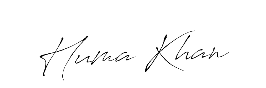 Make a beautiful signature design for name Huma Khan. With this signature (Antro_Vectra) style, you can create a handwritten signature for free. Huma Khan signature style 6 images and pictures png