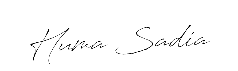 Use a signature maker to create a handwritten signature online. With this signature software, you can design (Antro_Vectra) your own signature for name Huma Sadia. Huma Sadia signature style 6 images and pictures png