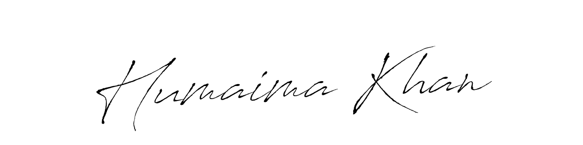 Make a beautiful signature design for name Humaima Khan. With this signature (Antro_Vectra) style, you can create a handwritten signature for free. Humaima Khan signature style 6 images and pictures png