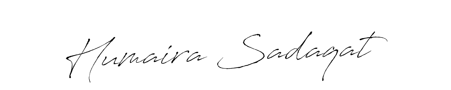 Make a beautiful signature design for name Humaira Sadaqat. With this signature (Antro_Vectra) style, you can create a handwritten signature for free. Humaira Sadaqat signature style 6 images and pictures png