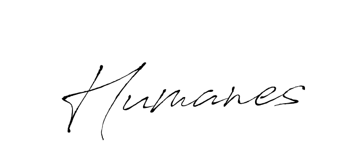 Use a signature maker to create a handwritten signature online. With this signature software, you can design (Antro_Vectra) your own signature for name Humanes. Humanes signature style 6 images and pictures png