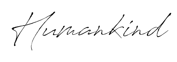 Enhance your business communications with Humankind signature in Antro_Vectra lettering. Clean, modern, and universally compatible. Humankind signature style 6 images and pictures png
