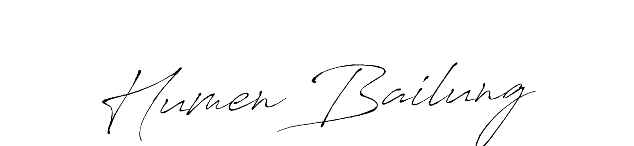 Make a beautiful signature design for name Humen Bailung. With this signature (Antro_Vectra) style, you can create a handwritten signature for free. Humen Bailung signature style 6 images and pictures png
