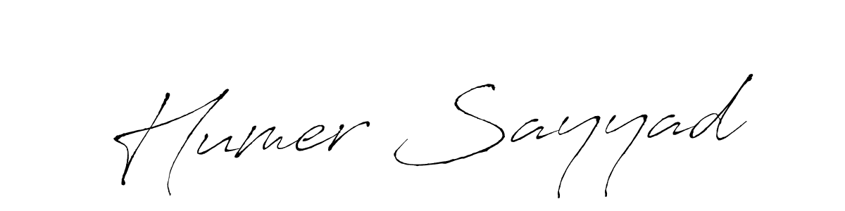Use a signature maker to create a handwritten signature online. With this signature software, you can design (Antro_Vectra) your own signature for name Humer Sayyad. Humer Sayyad signature style 6 images and pictures png