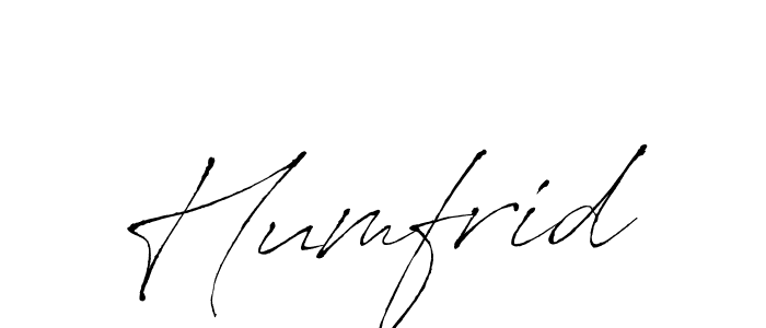 Use a signature maker to create a handwritten signature online. With this signature software, you can design (Antro_Vectra) your own signature for name Humfrid. Humfrid signature style 6 images and pictures png