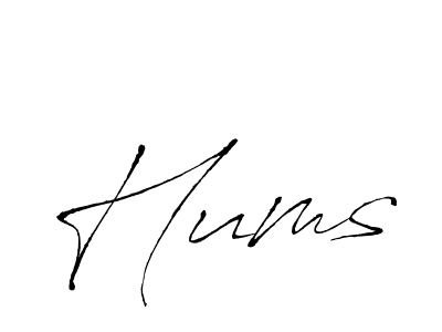 Make a beautiful signature design for name Hums. With this signature (Antro_Vectra) style, you can create a handwritten signature for free. Hums signature style 6 images and pictures png