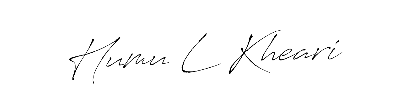 Create a beautiful signature design for name Humu L Kheari. With this signature (Antro_Vectra) fonts, you can make a handwritten signature for free. Humu L Kheari signature style 6 images and pictures png