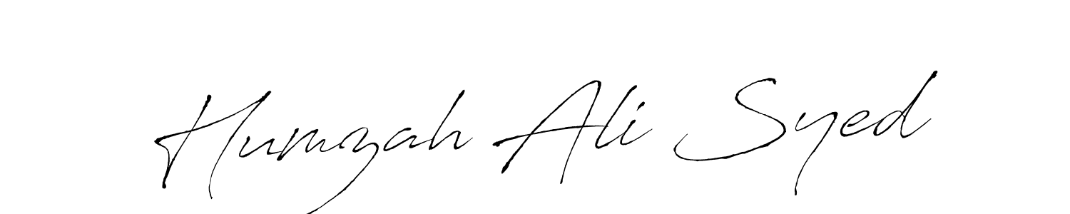Make a beautiful signature design for name Humzah Ali Syed. With this signature (Antro_Vectra) style, you can create a handwritten signature for free. Humzah Ali Syed signature style 6 images and pictures png