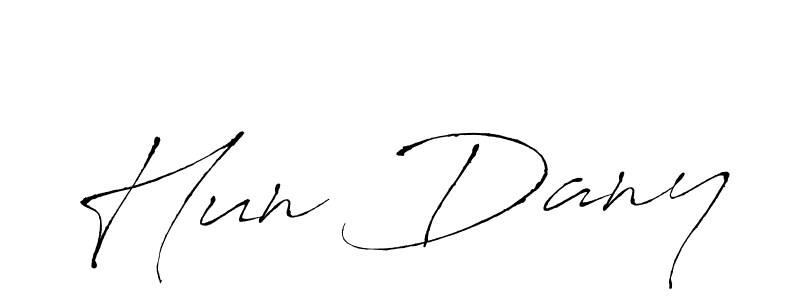 Antro_Vectra is a professional signature style that is perfect for those who want to add a touch of class to their signature. It is also a great choice for those who want to make their signature more unique. Get Hun Dany name to fancy signature for free. Hun Dany signature style 6 images and pictures png