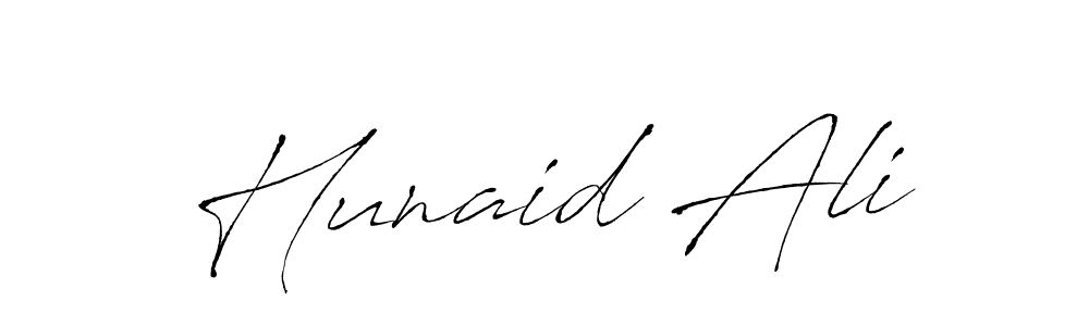 Antro_Vectra is a professional signature style that is perfect for those who want to add a touch of class to their signature. It is also a great choice for those who want to make their signature more unique. Get Hunaid Ali name to fancy signature for free. Hunaid Ali signature style 6 images and pictures png