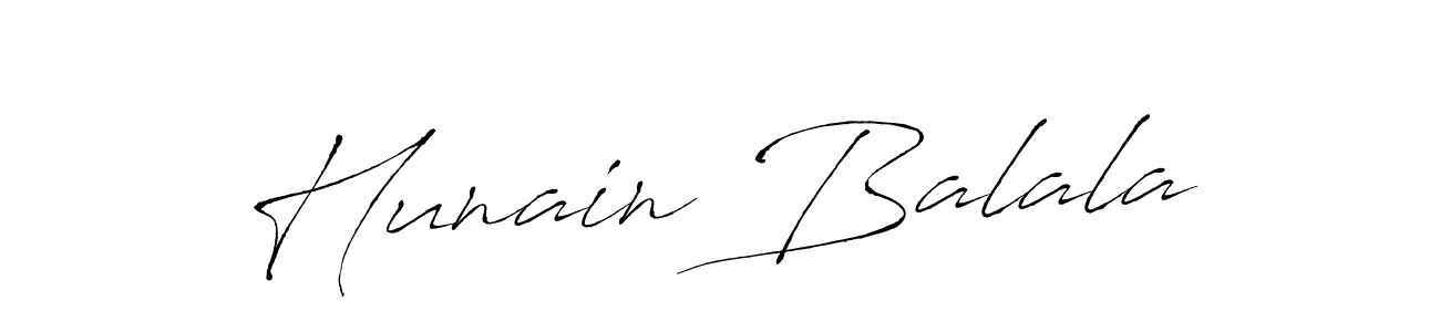 How to make Hunain Balala name signature. Use Antro_Vectra style for creating short signs online. This is the latest handwritten sign. Hunain Balala signature style 6 images and pictures png