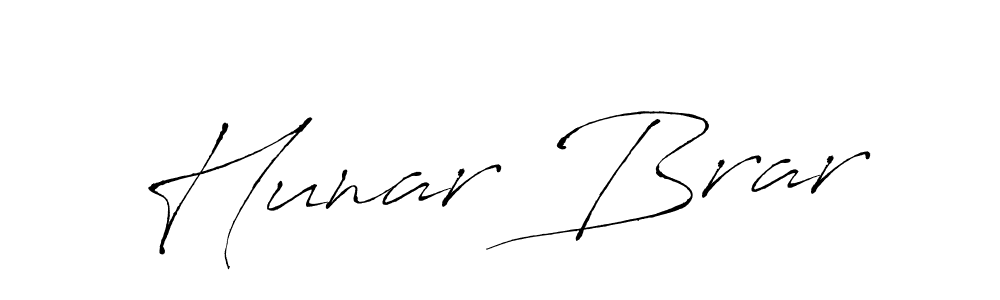 How to make Hunar Brar signature? Antro_Vectra is a professional autograph style. Create handwritten signature for Hunar Brar name. Hunar Brar signature style 6 images and pictures png