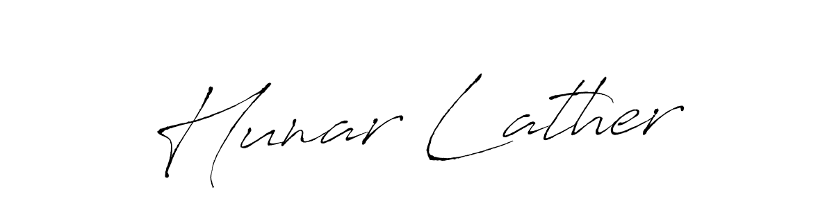 Antro_Vectra is a professional signature style that is perfect for those who want to add a touch of class to their signature. It is also a great choice for those who want to make their signature more unique. Get Hunar Lather name to fancy signature for free. Hunar Lather signature style 6 images and pictures png