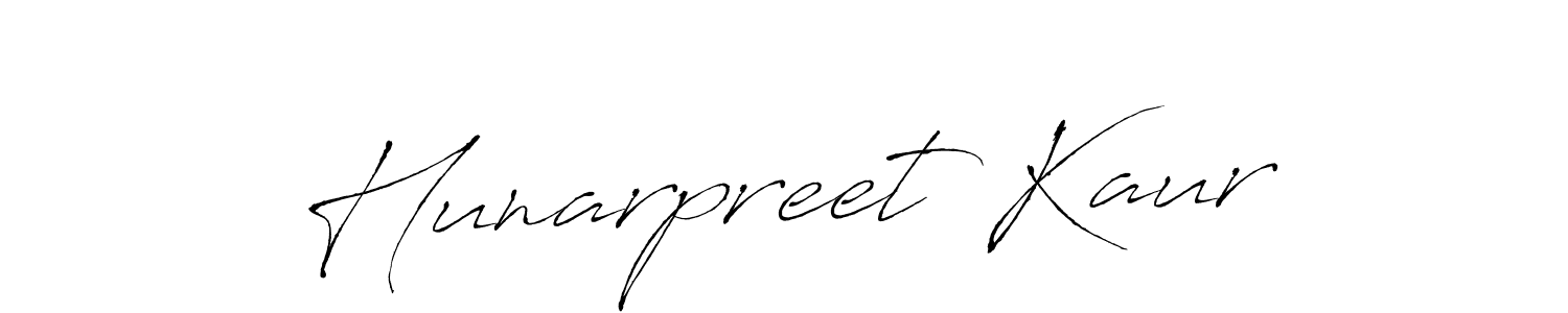 Create a beautiful signature design for name Hunarpreet Kaur. With this signature (Antro_Vectra) fonts, you can make a handwritten signature for free. Hunarpreet Kaur signature style 6 images and pictures png