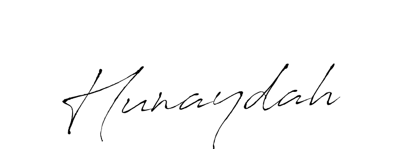 Use a signature maker to create a handwritten signature online. With this signature software, you can design (Antro_Vectra) your own signature for name Hunaydah. Hunaydah signature style 6 images and pictures png