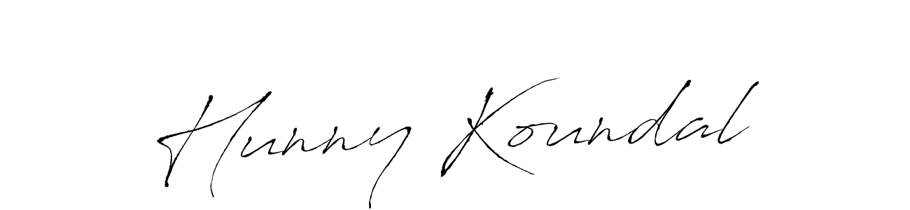 You should practise on your own different ways (Antro_Vectra) to write your name (Hunny Koundal) in signature. don't let someone else do it for you. Hunny Koundal signature style 6 images and pictures png