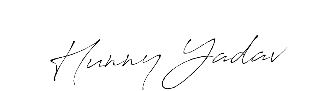 Use a signature maker to create a handwritten signature online. With this signature software, you can design (Antro_Vectra) your own signature for name Hunny Yadav. Hunny Yadav signature style 6 images and pictures png