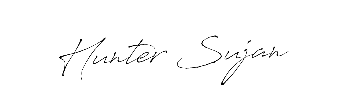 Make a beautiful signature design for name Hunter Sujan. With this signature (Antro_Vectra) style, you can create a handwritten signature for free. Hunter Sujan signature style 6 images and pictures png