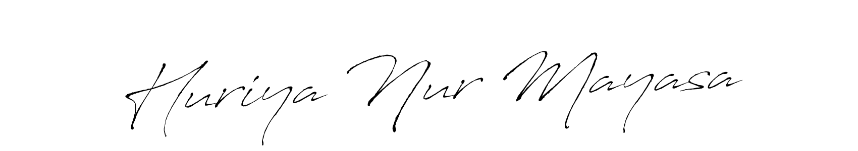 Also You can easily find your signature by using the search form. We will create Huriya Nur Mayasa name handwritten signature images for you free of cost using Antro_Vectra sign style. Huriya Nur Mayasa signature style 6 images and pictures png