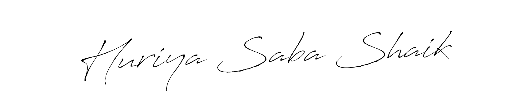 Create a beautiful signature design for name Huriya Saba Shaik. With this signature (Antro_Vectra) fonts, you can make a handwritten signature for free. Huriya Saba Shaik signature style 6 images and pictures png