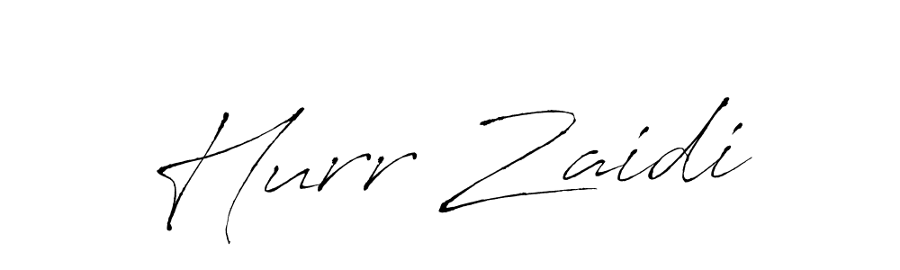 How to make Hurr Zaidi name signature. Use Antro_Vectra style for creating short signs online. This is the latest handwritten sign. Hurr Zaidi signature style 6 images and pictures png