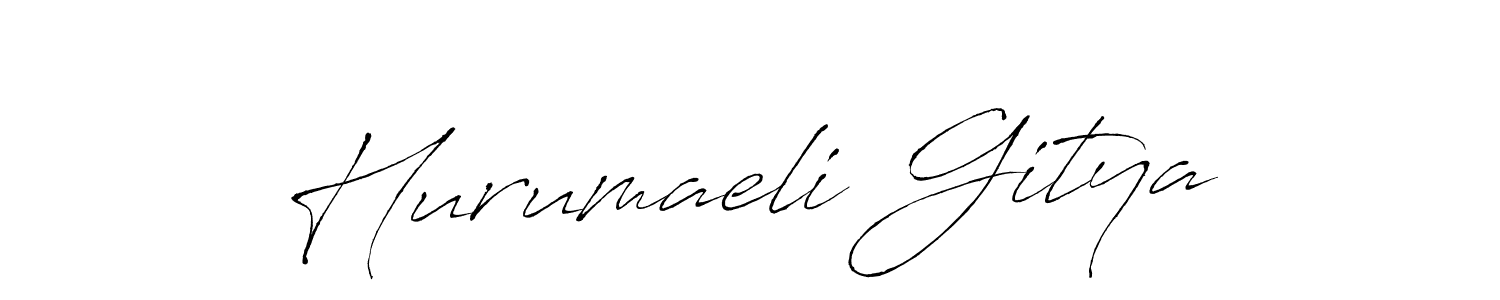 How to make Hurumaeli Gitya name signature. Use Antro_Vectra style for creating short signs online. This is the latest handwritten sign. Hurumaeli Gitya signature style 6 images and pictures png