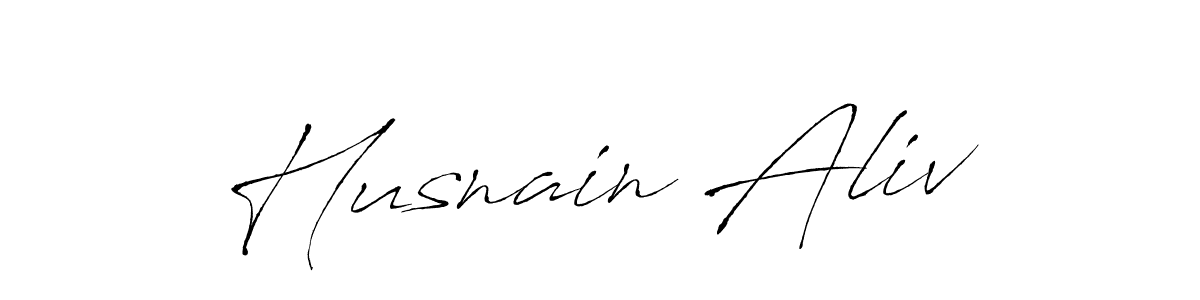 How to make Husnain Aliv signature? Antro_Vectra is a professional autograph style. Create handwritten signature for Husnain Aliv name. Husnain Aliv signature style 6 images and pictures png