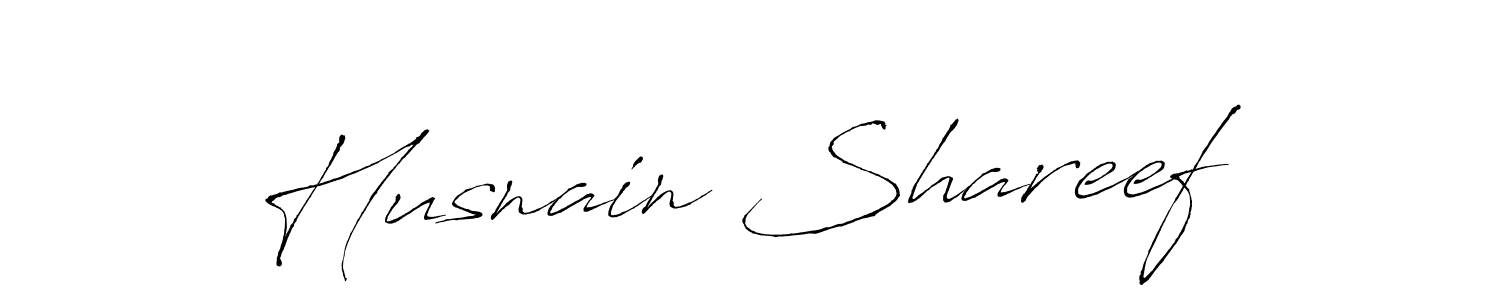 Make a beautiful signature design for name Husnain Shareef. With this signature (Antro_Vectra) style, you can create a handwritten signature for free. Husnain Shareef signature style 6 images and pictures png