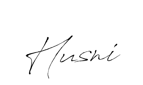 Make a beautiful signature design for name Husni. With this signature (Antro_Vectra) style, you can create a handwritten signature for free. Husni signature style 6 images and pictures png