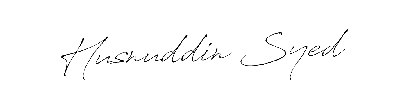 Design your own signature with our free online signature maker. With this signature software, you can create a handwritten (Antro_Vectra) signature for name Husnuddin Syed. Husnuddin Syed signature style 6 images and pictures png