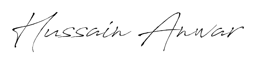 Looking for an artistic signature for Hussain Anwar? The Antro_Vectra calligraphy style gives a sophisticated flow suitable for business cards and emails. Hussain Anwar signature style 6 images and pictures png